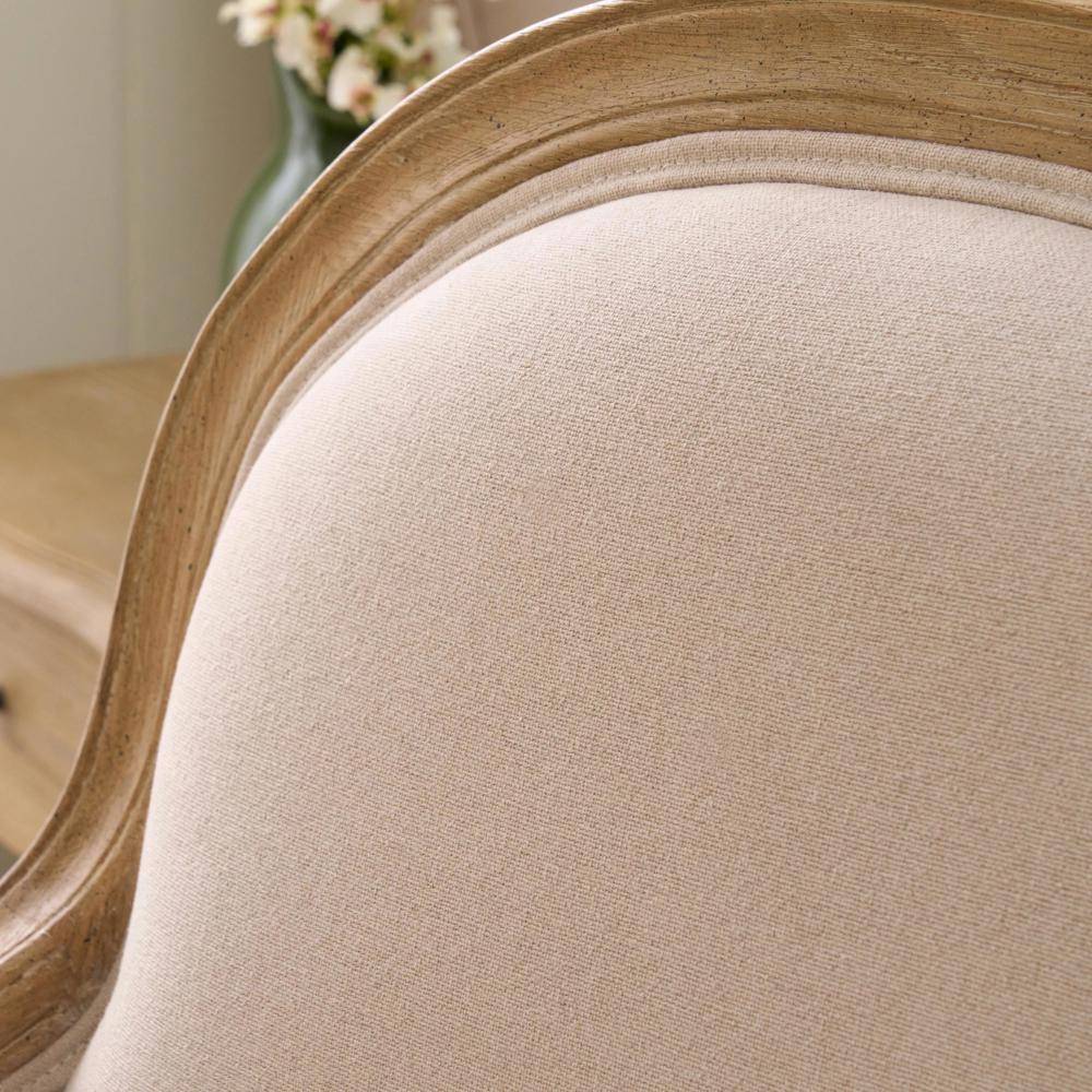 Sienna Beau Linen Desk Chair, Natural / Weathered Oak